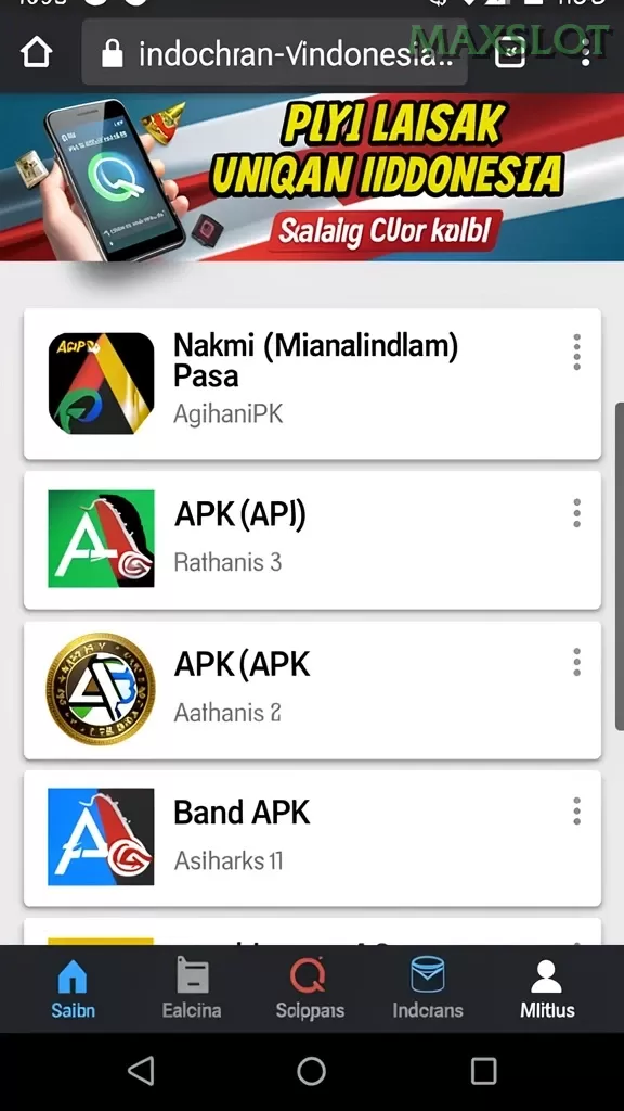 Cuplikan layar DEWALANGIT — menu navigasi